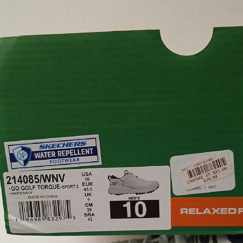 Skechers White/Navy Water Repellent Sneakers Go Golf Torque Size 10 New $55 - Picture 10 of 11